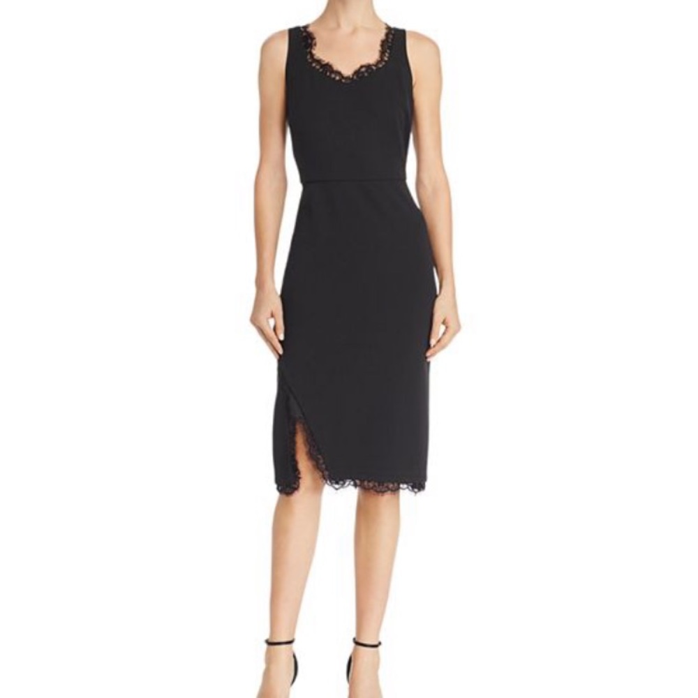Nanette Lenore Sleeveless Lace Trim Sheath Dress
